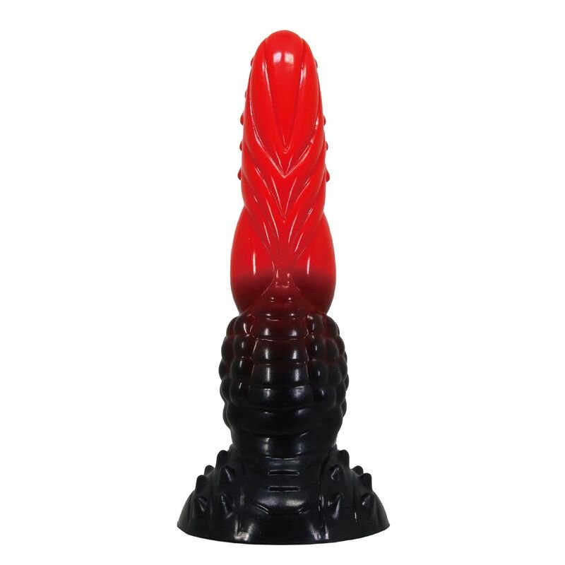 POWER MONSTERS - FIRE DRAGON FANTASY DILDO WITH SUCTION CUP 24.5 CM Ø 5.8 CM RED & BLACK POWER MONSTERS