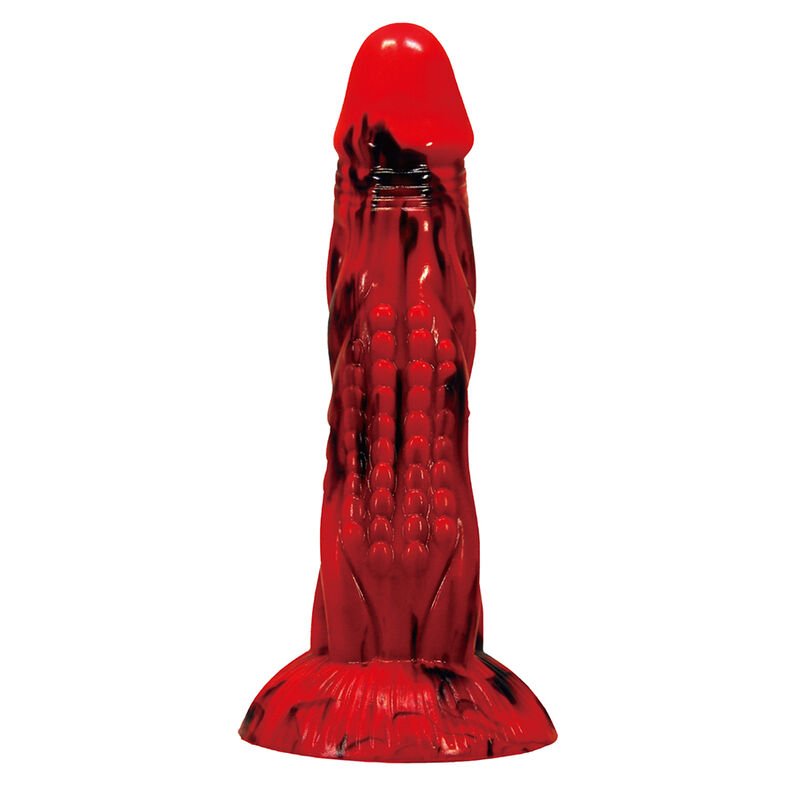 POWER MONSTERS - MINOTAUR FANTASY DILDO WITH SUCTION CUP 21 CM Ø 5 CM RED & BLACK POWER MONSTERS