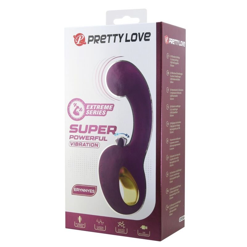 PRETTY LOVE - BRYNNLEE RECHARGEABLE VIBRATOR WITH ORAL STIMULATOR 10 VIBRATIONS & 5 LICKING FUNCTIONS PURPLE