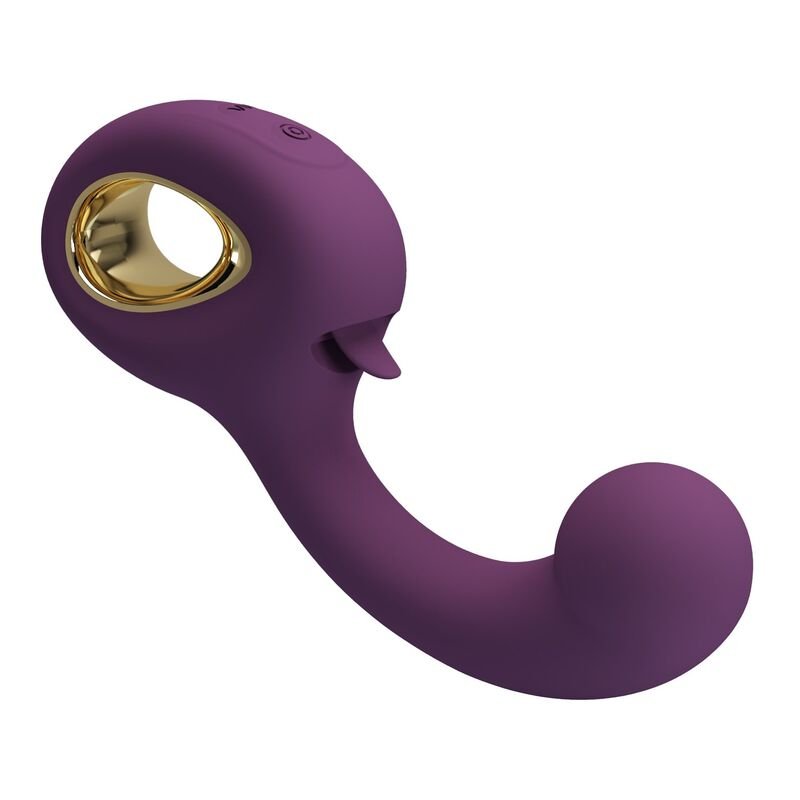 PRETTY LOVE - BRYNNLEE RECHARGEABLE VIBRATOR WITH ORAL STIMULATOR 10 VIBRATIONS & 5 LICKING FUNCTIONS PURPLE