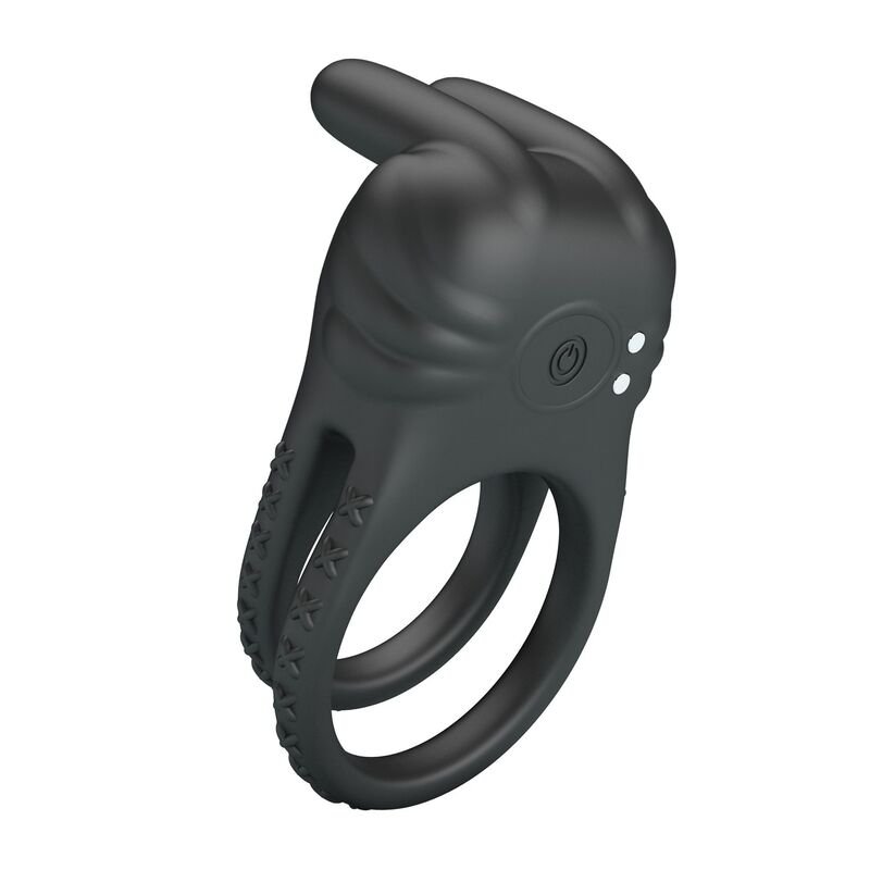 Pretty Love - Sini Rechargeable Vibrating Cock Ring 10 Functions Black