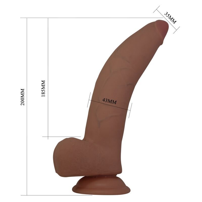 PRETTY LOVE - CUTHBERT REALISTIC FLEXIBLE DILDO 20 CM Ø 5 CM TPE BROWN