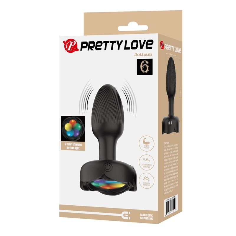 PRETTY LOVE - RECHARGEABLE VIBRATING ANAL PLUG 10 MODES BLACK
