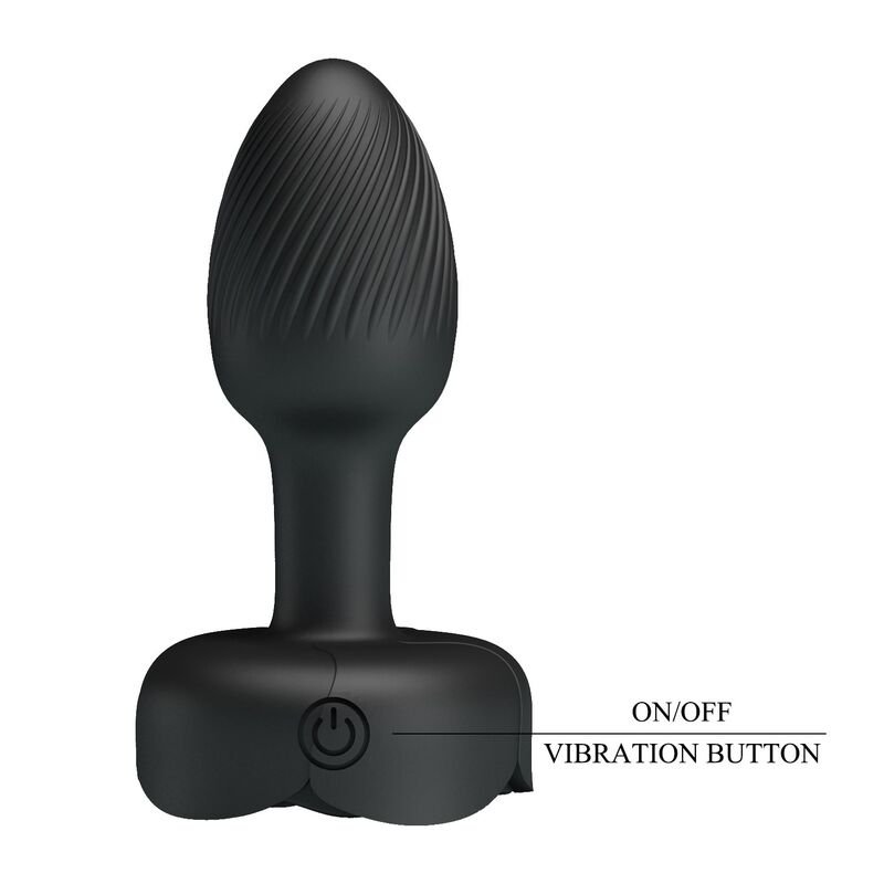 PRETTY LOVE - RECHARGEABLE VIBRATING ANAL PLUG 10 MODES BLACK