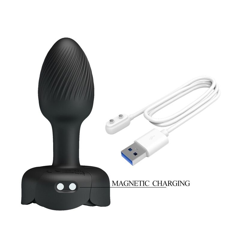 PRETTY LOVE - RECHARGEABLE VIBRATING ANAL PLUG 10 MODES BLACK