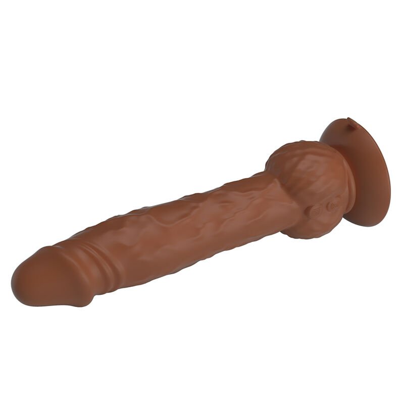 PRETTY LOVE - EREN THRUSTING VIBRATING DILDO 20.5 CM Ø 4.5 CM BROWN