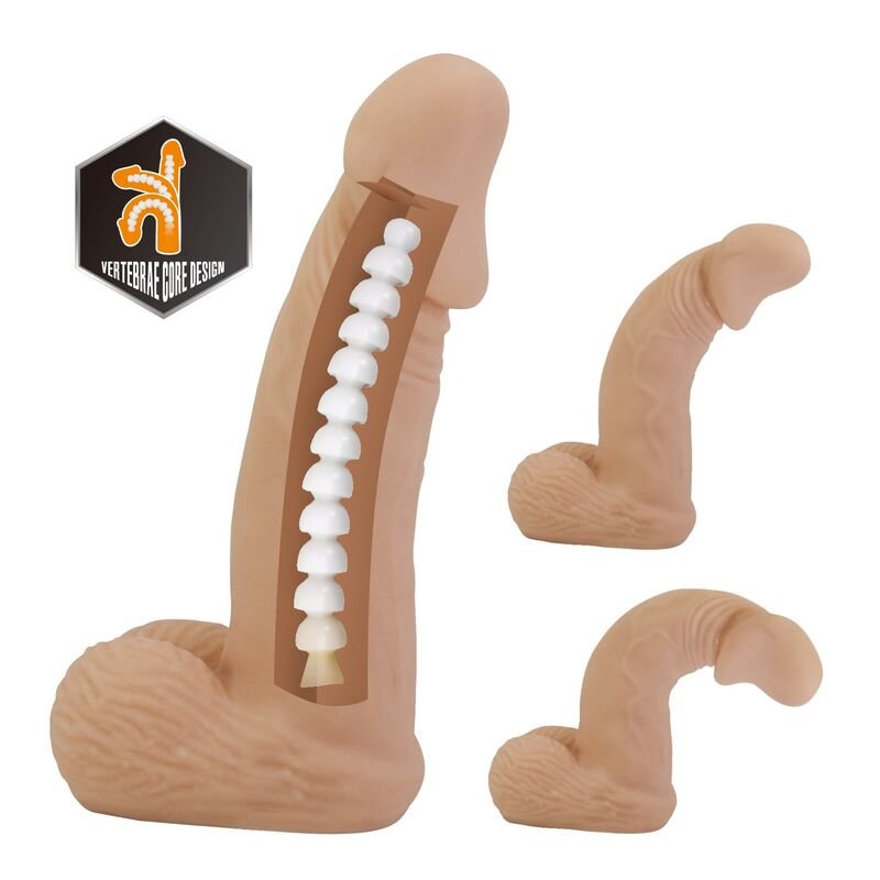 PRETTY LOVE - ZANE HARNESS WITH FLEXIBLE DILDO 17 CM Ø 4.3 CM NATURAL