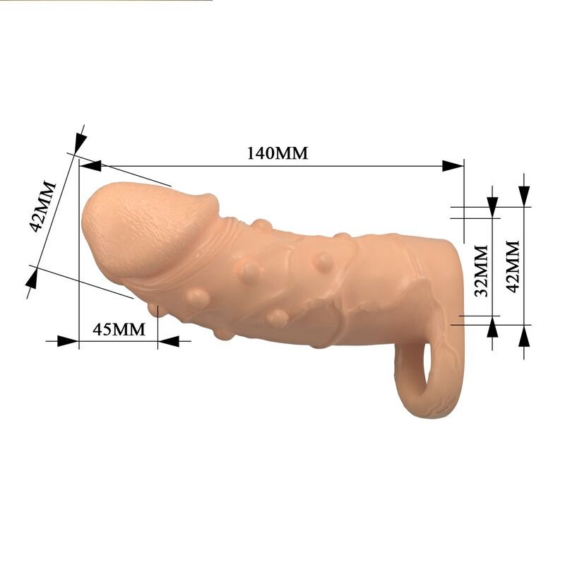 PRETTY LOVE - DORT PENIS EXTENSION SLEEVE 14 CM Ø 4 CM NATURAL