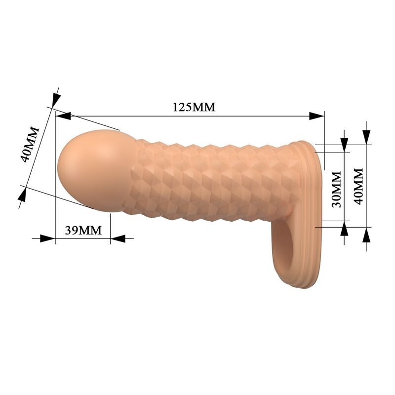 PRETTY LOVE - WOLFRAM PENIS EXTENSION SLEEVE 11.5 CM Ø 3.8 CM NATURAL