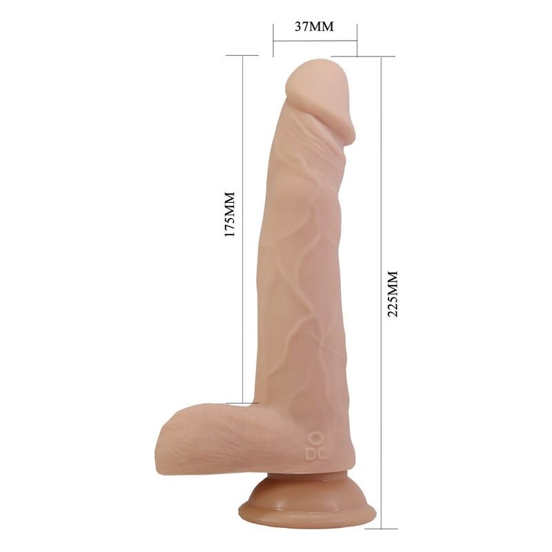 PRETTY LOVE - DAVEY THRUSTING & ROTATING VIBRATING DILDO REMOTE CONTROL 22.5 CM Ø 4.8 CM NATURAL