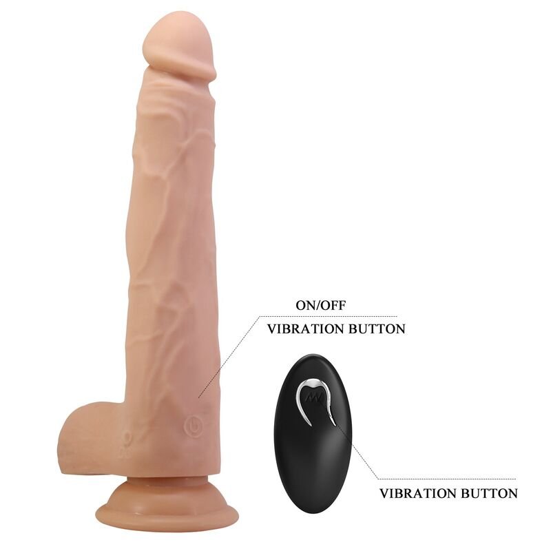 PRETTY LOVE - NOLAN THRUSTING & ROTATING VIBRATING DILDO REMOTE CONTROL 24.5 CM Ø 5 CM NATURAL