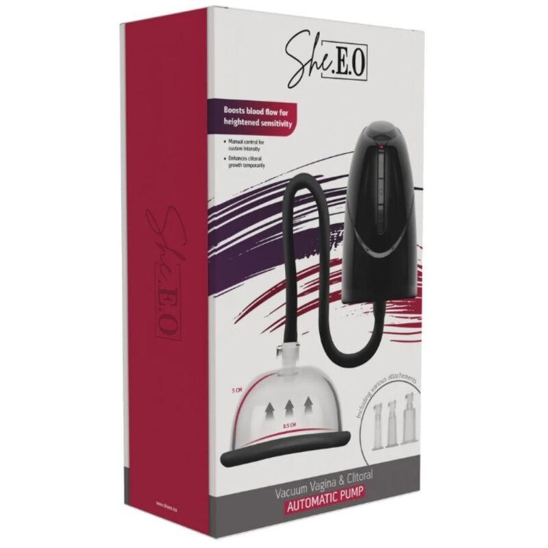 SHE.E.O - AUTOMATIC VACUUM PUMP FOR VAGINA AND CLITORIS BLACK