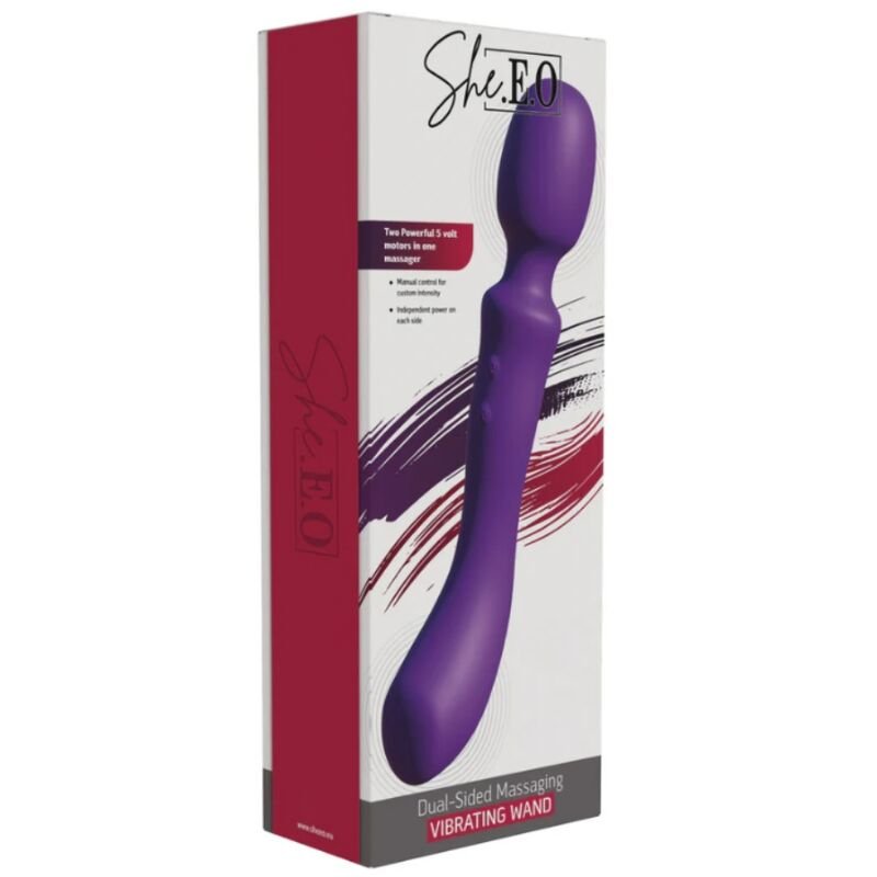 SHE.E.O - DOUBLE-ENDED VIBRATING MASSAGER WAND PURPLE