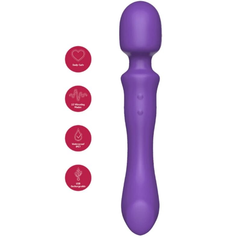 SHE.E.O - DOUBLE-ENDED VIBRATING MASSAGER WAND PURPLE She.E.O