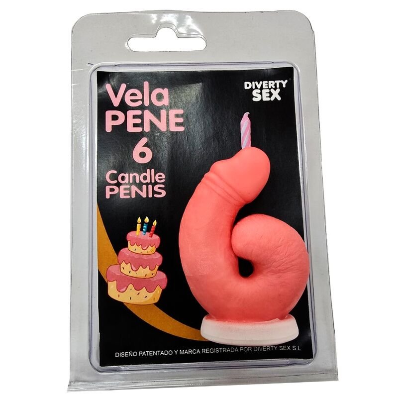 Comprar Diablo Picante - Penis Candle In The Shape Of The Number 6 Pink Color