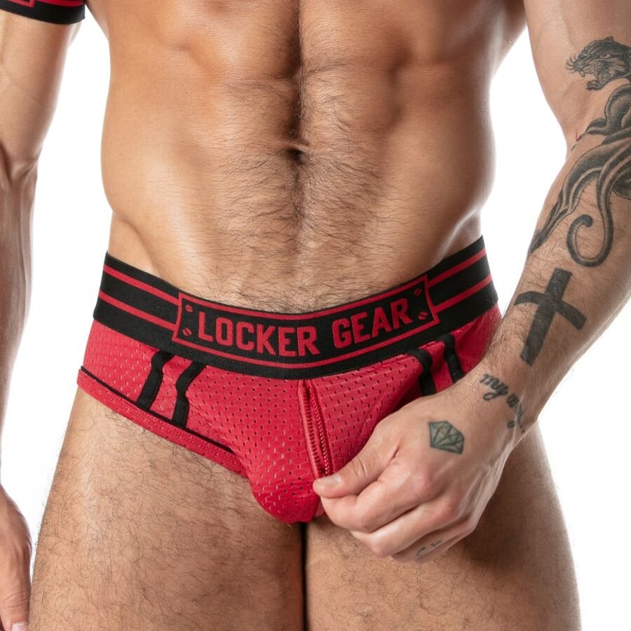 LOCKER GEAR - SPORT MESH JOCK BRIEF RED XL