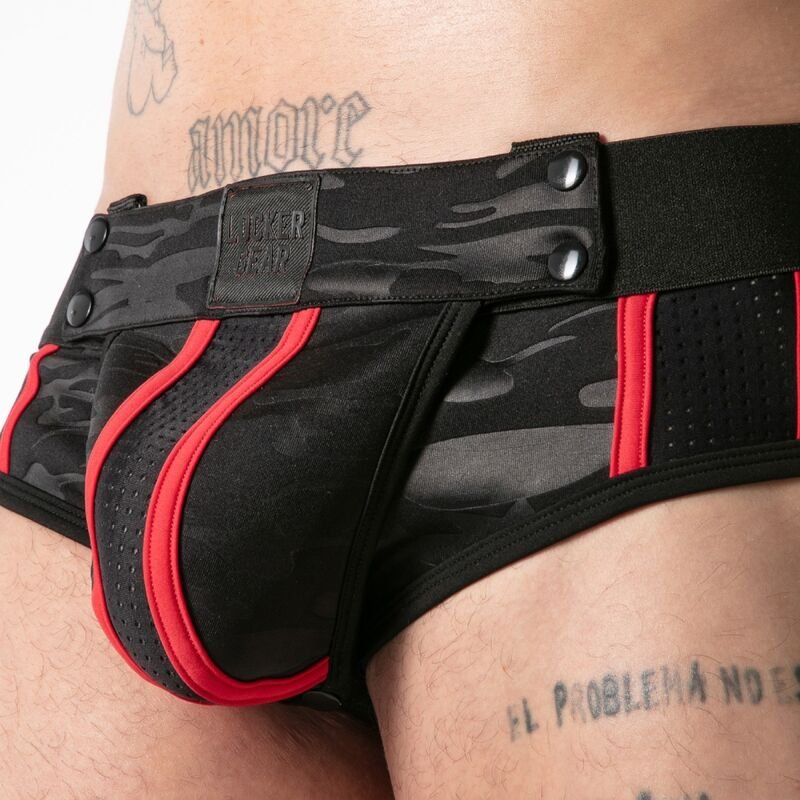 LOCKER GEAR - FULL MILITARY ACCESS JOCK BRIEF RED XL
