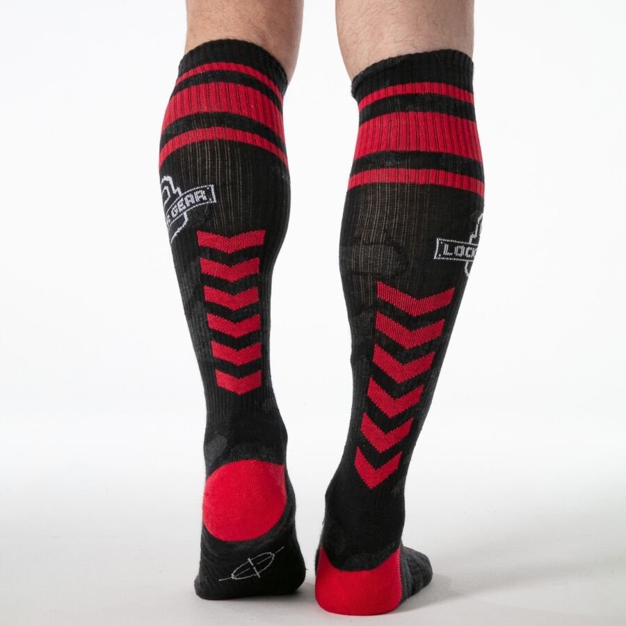 LOCKER GEAR - FULL MILITARY KNEE HIGH SOCKS RED ONE SIZE