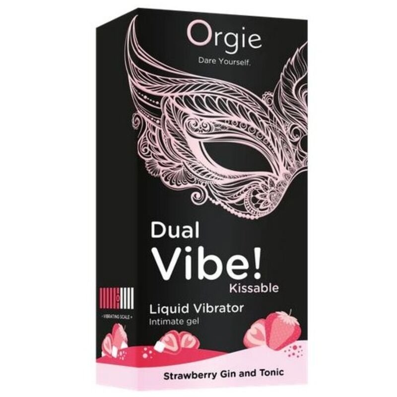 ORGIE - DUAL VIBE! STRAWBERRY GIN AND TONIC KISSABLE LIQUID VIBRATOR 15 ML