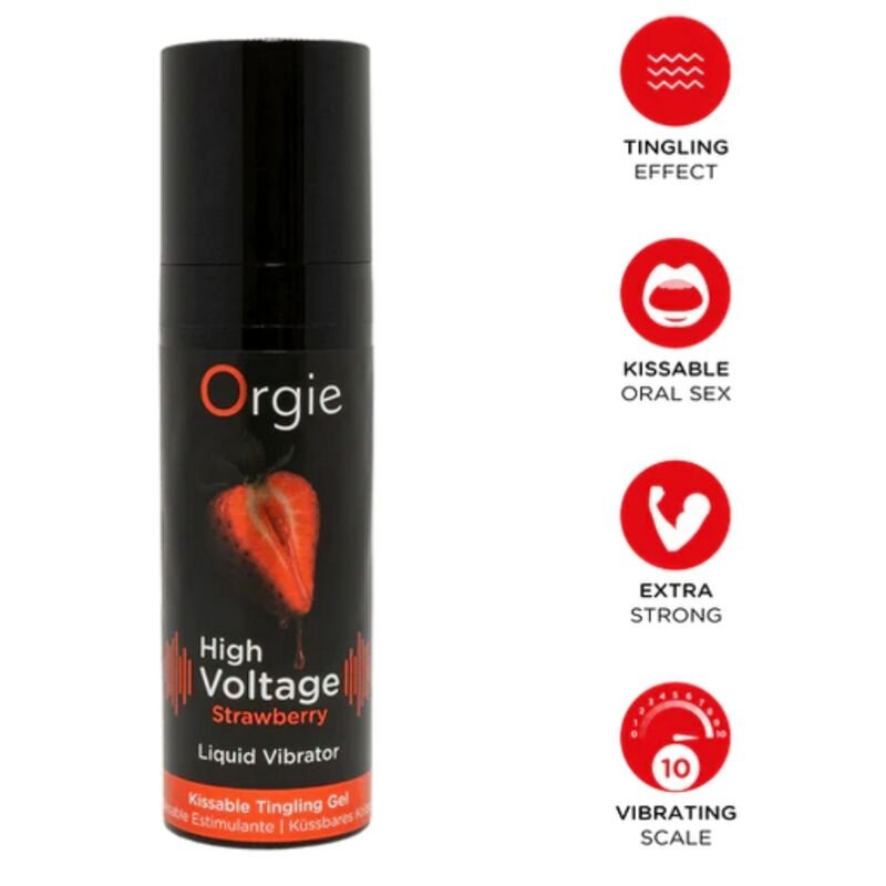 Comprar Orgie - High Voltage Strawberry Extra Strong Kissable Liquid Vibrator 15 Ml