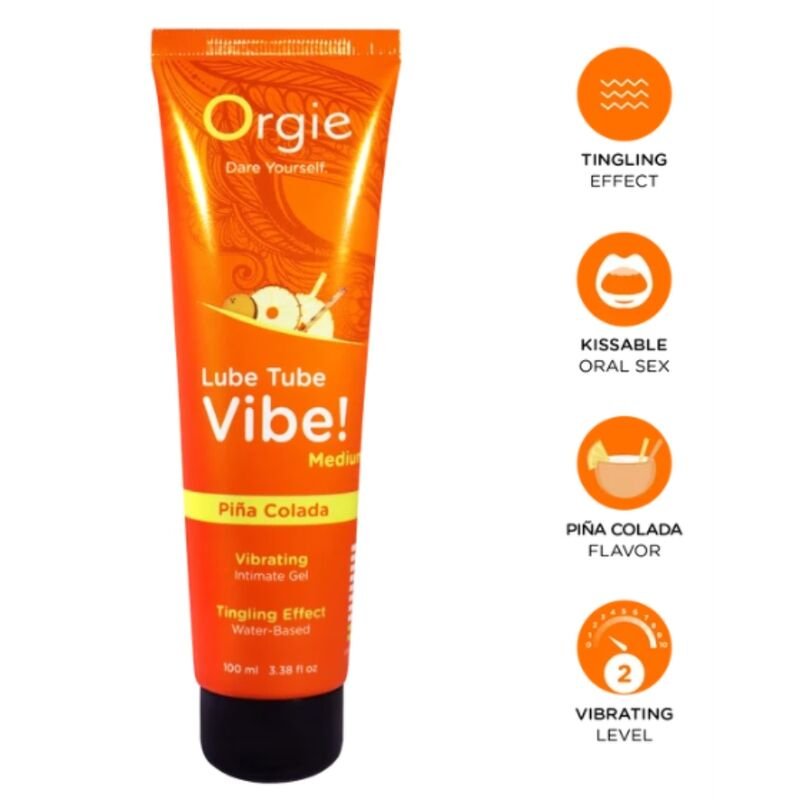 Comprar Orgie - Lube Tube Vibe! Piña Colada Kissable Intimate Gel Medium Tingling 100 Ml