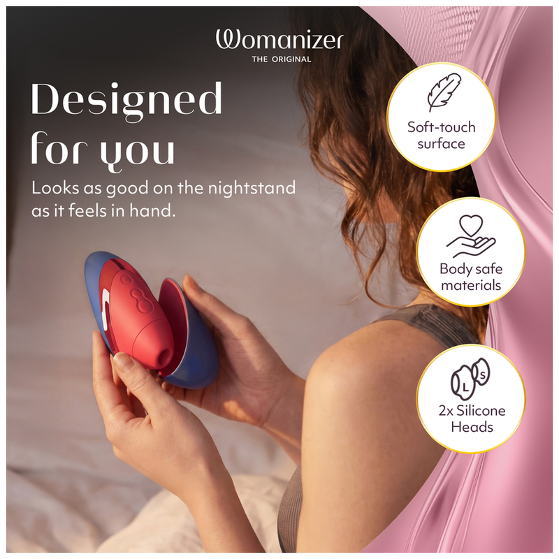 WOMANIZER - NEXT LIBERTY 3D PLEASURE AIR CLITORAL STIMULATOR BLUE/RED
