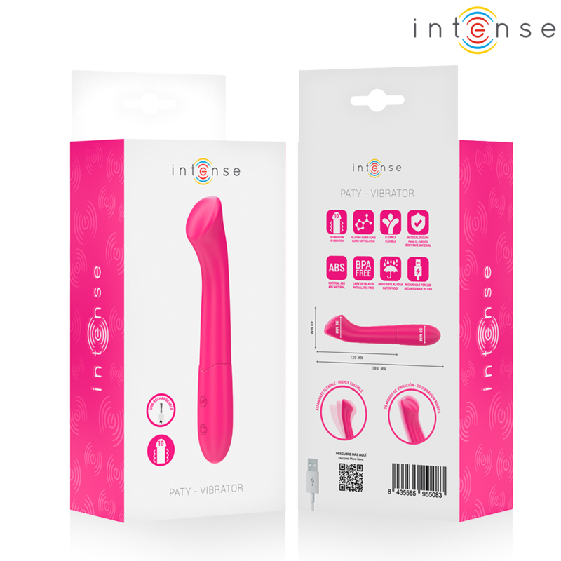INTENSE - PATY VIBRATOR 19 CM FLEXIBLE 10 VIBRATIONS MODEL 2 PINK INTENSE HIGH TECH
