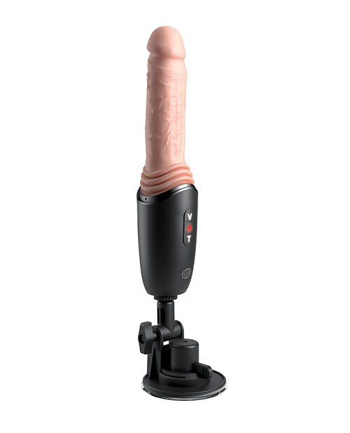 KING COCK PLUS - THRUSTING COCK PRO SILICONE DILDO WITH THROTTLE, VIBRATION AND HEAT LIGHT 12.7 CM