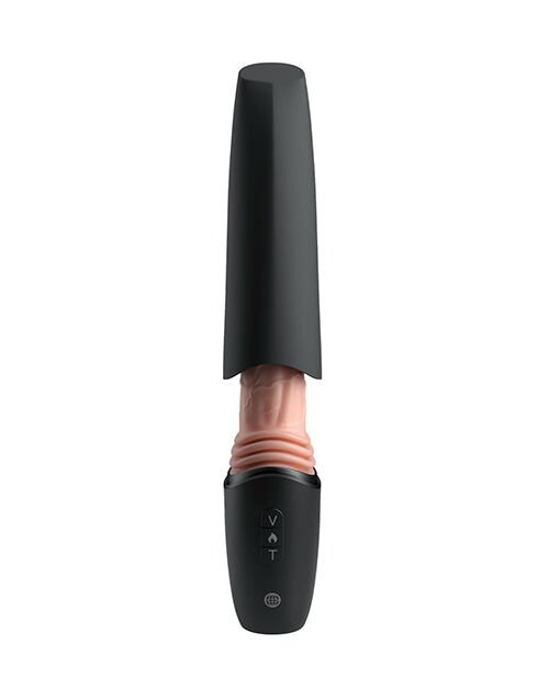 KING COCK PLUS - THRUSTING COCK PRO SILICONE DILDO WITH THROTTLE, VIBRATION AND HEAT LIGHT 12.7 CM