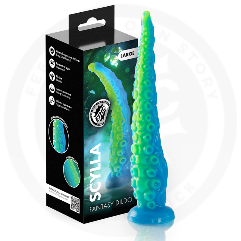EPIC - SCYLLA FLUORESCENT THIN TENTACLE DILDO LARGE SIZE EPIC