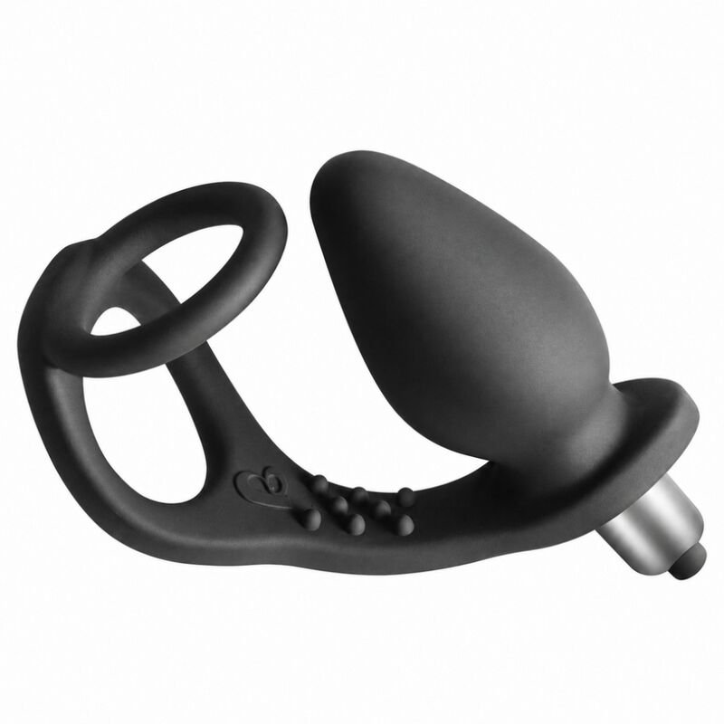 ROCKS-OFF - RO-ZEN PROSTATE VIBRATOR WITH DUAL RING 7 SPEEDS ONYX BLACK
