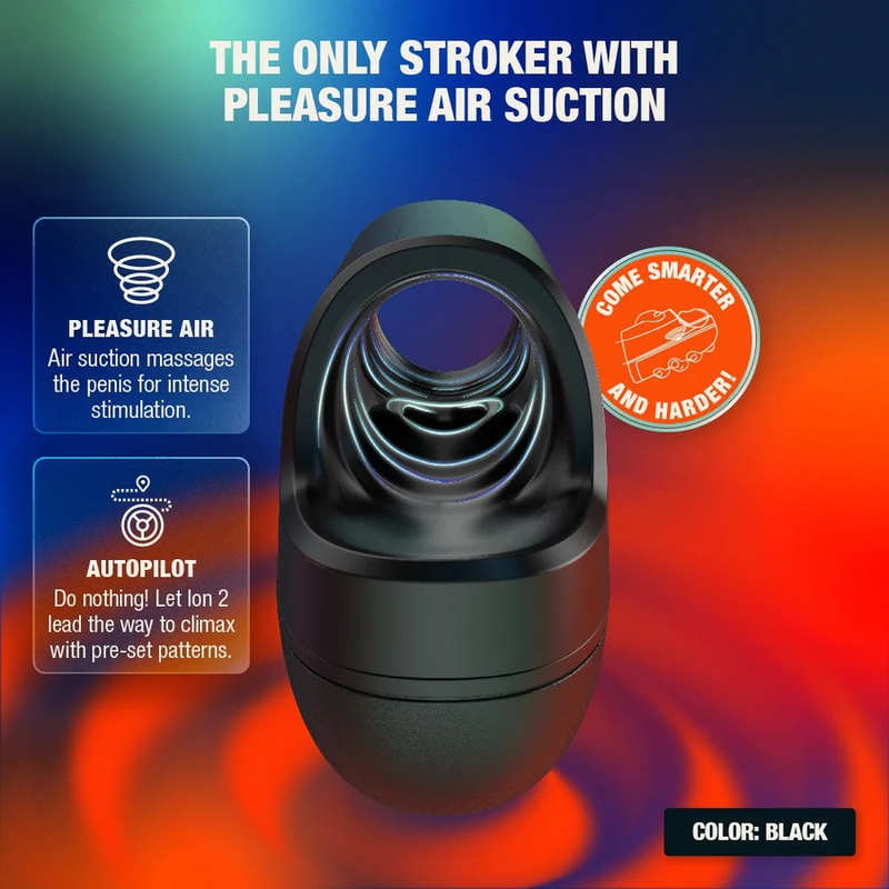 ARCWAVE - ION 2 MALE STROKER WITH PULSATING AIRWAVE STIMULATION BLACK