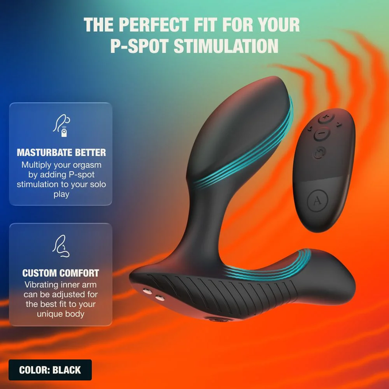 ARCWAVE - PERK VIBRATING PROSTATE MASSAGER WITH DUAL MOTOR AND REMOTE CONTROL BLACK