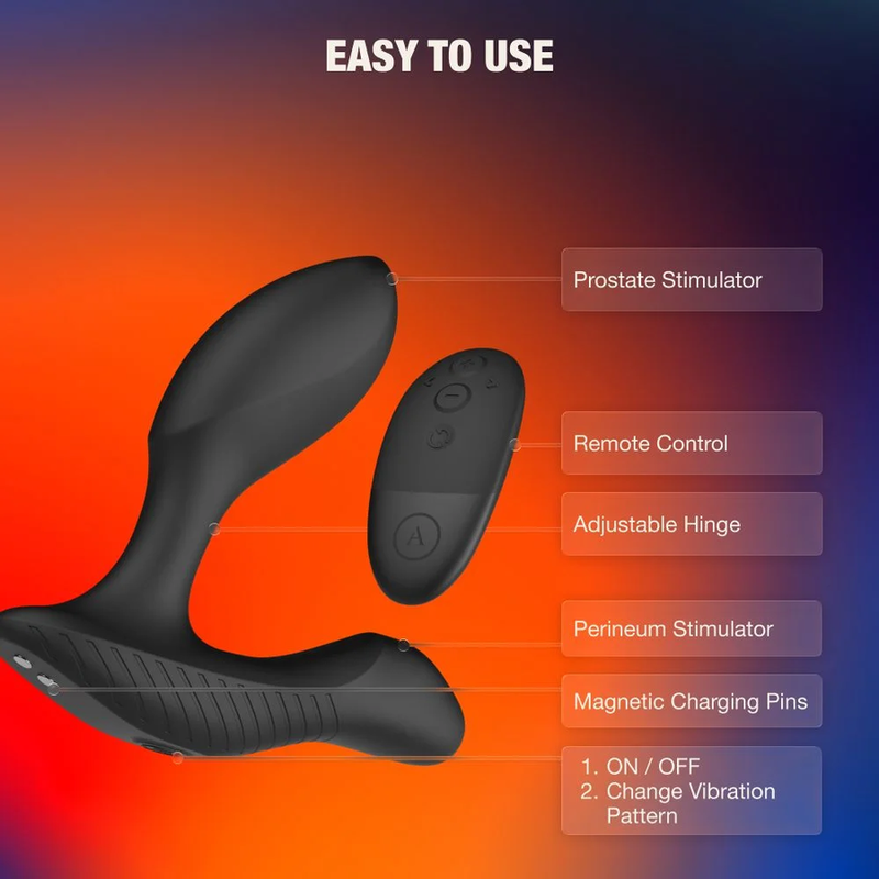 ARCWAVE - PERK VIBRATING PROSTATE MASSAGER WITH DUAL MOTOR AND REMOTE CONTROL BLACK