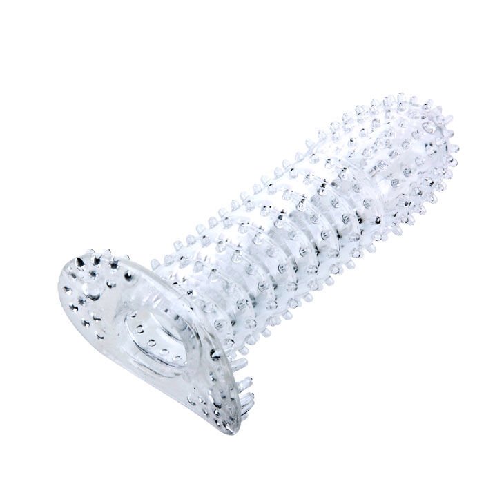 FUNDA PARA PENE CON PUNTOS ESTIMULANTES MORADO 14 CM BAILE FOR HIM