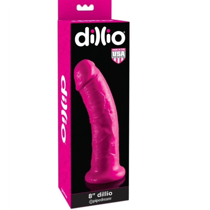 DILLIO - DILDO CON VENTOSA 20.32 CM ROSA DILLIO