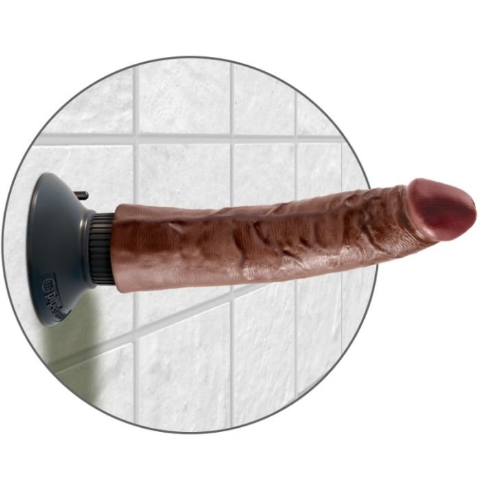 KING COCK - DILDO VIBRADOR MARRÓN 20.32 CM
