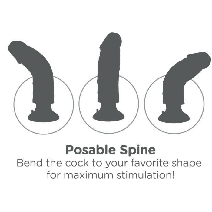 KING COCK - DILDO VIBRADOR MARRÓN 20.32 CM