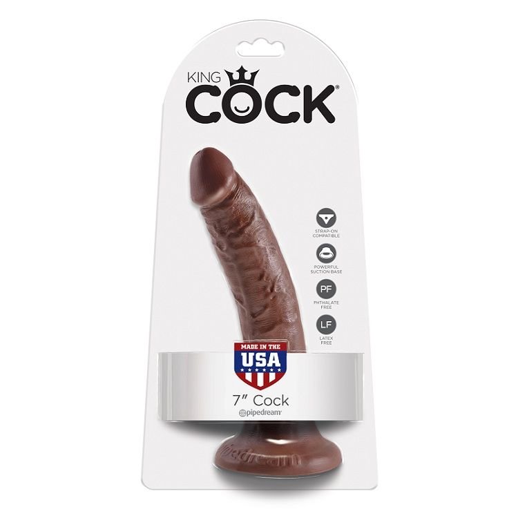 KING COCK - 7 PENE COLOR CHOCOLATE 17.8 CM KING COCK