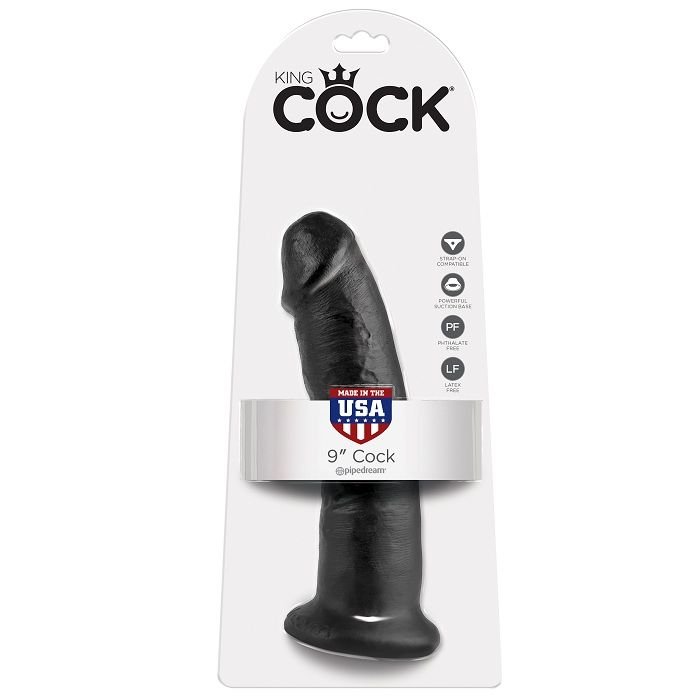 KING COCK - 9 PENE NEGRO 22.9 CM KING COCK