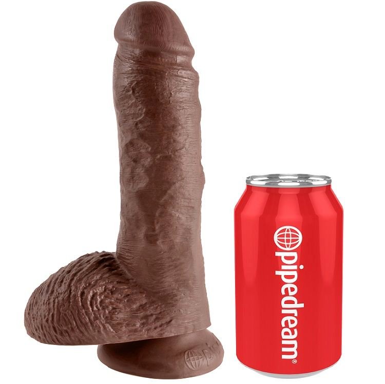 KING COCK - 8  PENE REALÍSTICO MARRÓN 20.3 CM