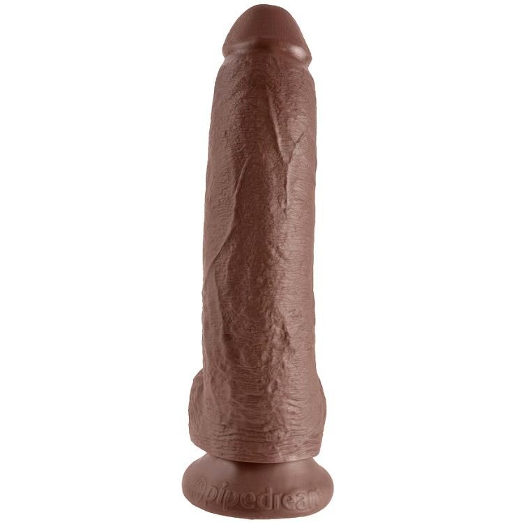 KING COCK - 9 PENE REALÍSTICO MARRÓN 22.9 CM