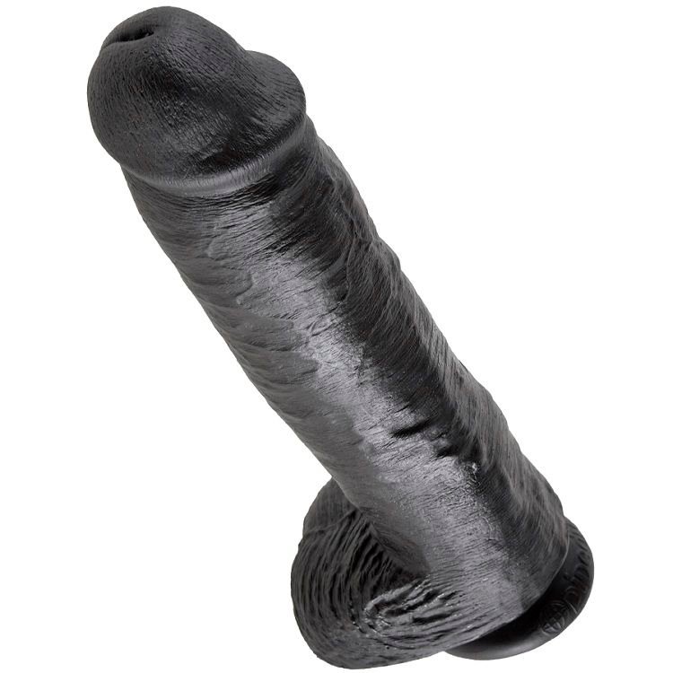 KING COCK - DILDO BLACK WITH BALLS 28 CM KING COCK